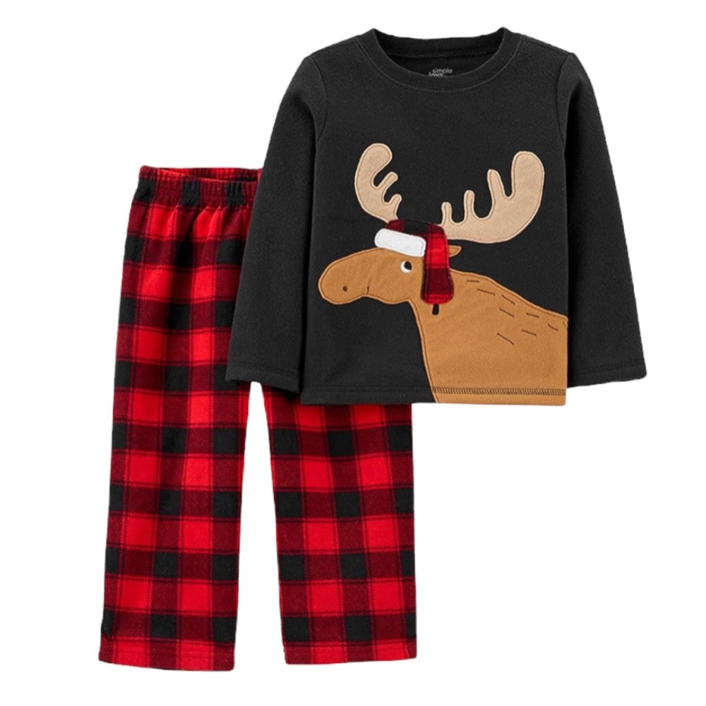 Simple Joys. 2T Fleece Pajama Set - Moose